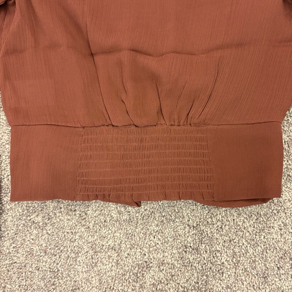 Express Womens Top Size XS V-Neck Faux Wrap Tie Waist Long Sleeves Lined NWT $54 - Picture 9 of 16